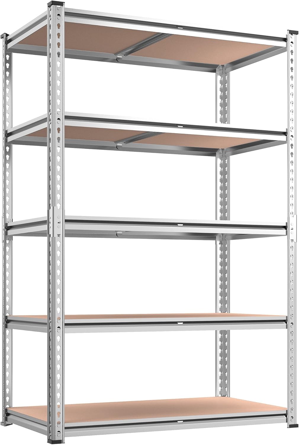 REIBII 2020LBS Garage Shelving Heavy Duty 5 Tier Storage Shelves Adjustable Metal Shelving for Basement, Warehouse, Pantry, Closet, Kitchen, Easy Assembly, 72" H x 35.55" W x 16" D, Galvanized