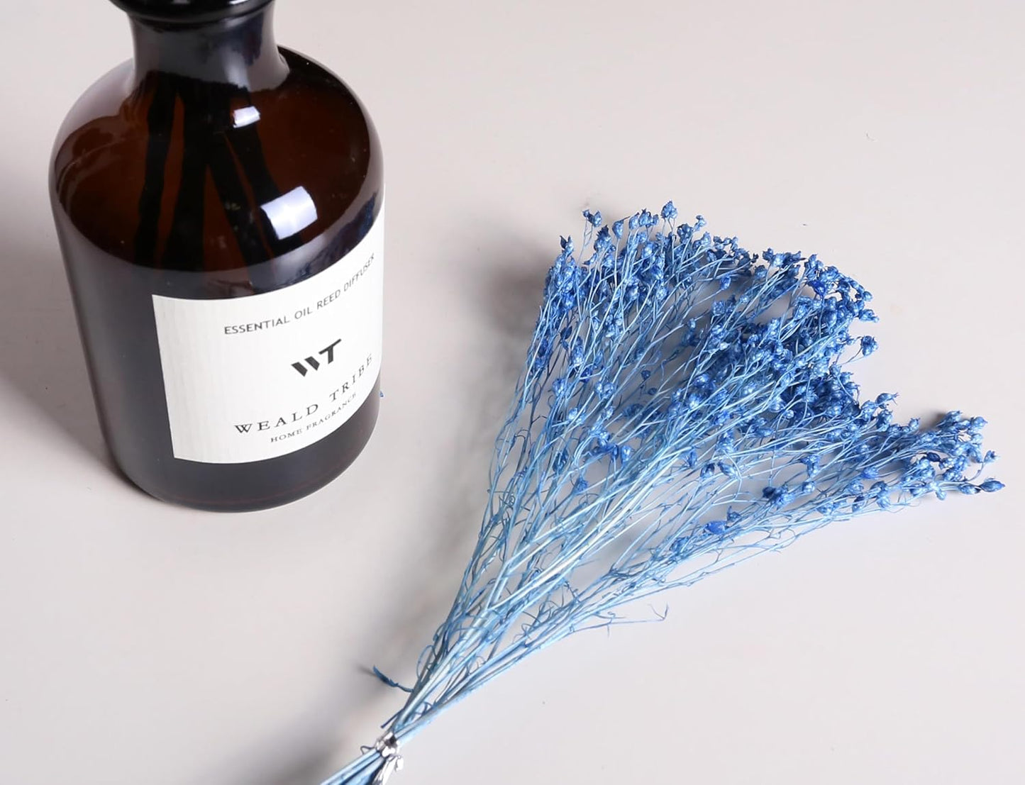 WEALD TRIBE Flower Reed Diffuser Set Ocean Mist & Sea Salt Scent for Bathroom Air Fresheners | 4.0 fl oz Essential Oils with Sticks Home Fragrance Defusers | House Bedroom Office Shelf Decor & Gift