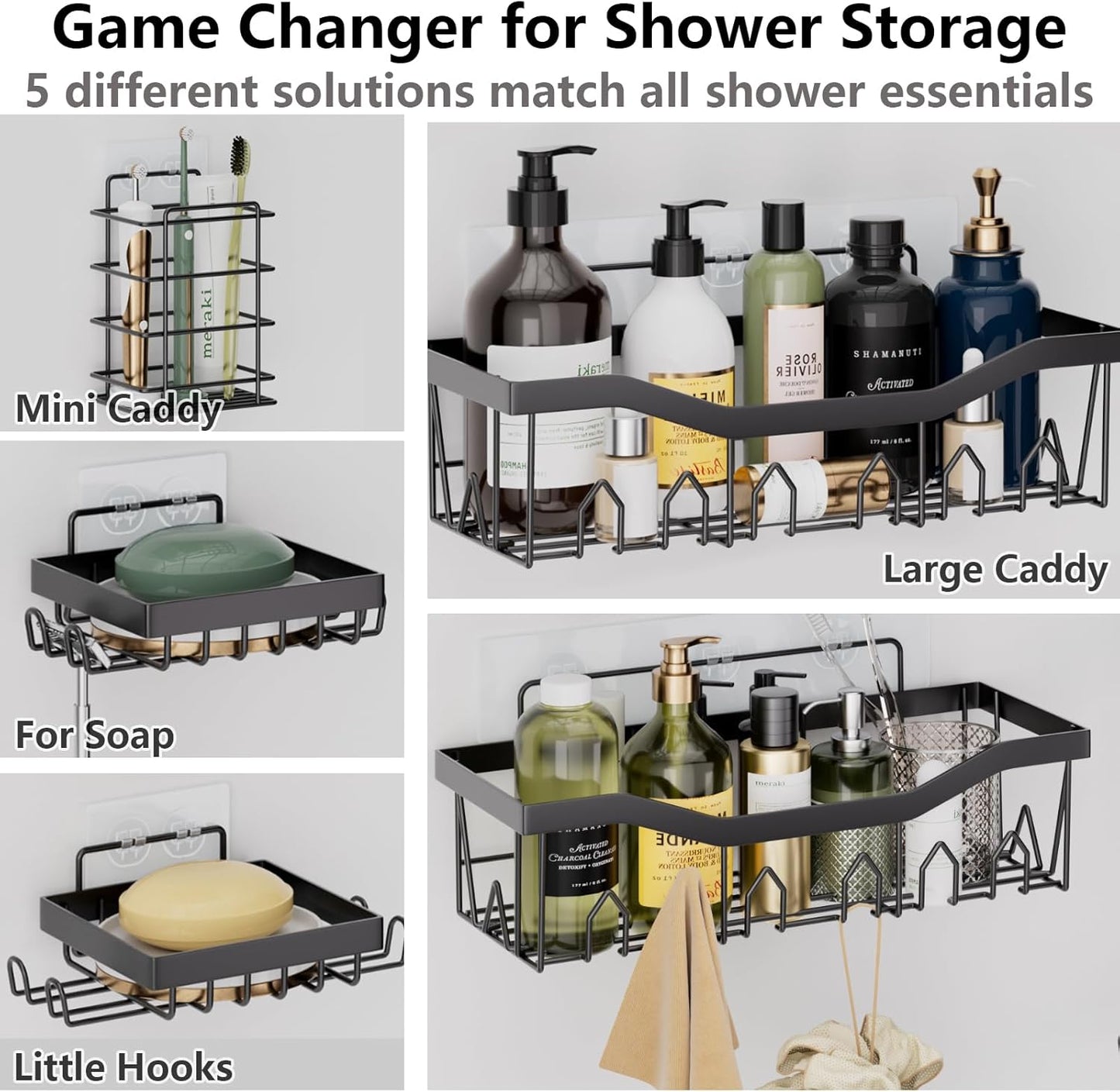 Bathroom Accessories Set - 30PC Gorgeous White Bathroom Set, Bathroom Accessory Set, Pink Shower Curtain Set with Shower Caddies, Soap Dish & Trash Can