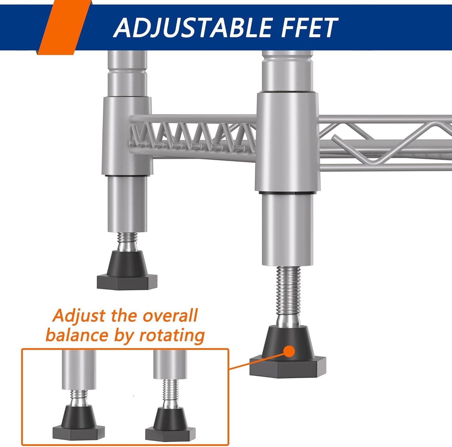 REGILLER 5-Wire Shelving Metal Storage Rack Adjustable Shelves,Standing Storage Shelf Units for Laundry Bathroom Kitchen Pantry Closet(Silver,11.8" D x 16.6" W x 53.5" H)