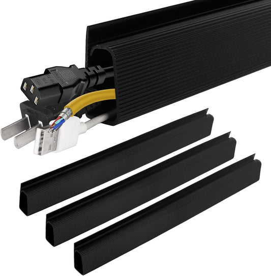 3 Pack Self-Adhesive Under Desk Cable Organizer, Under Desk Wire Hider, Cord Management, Black