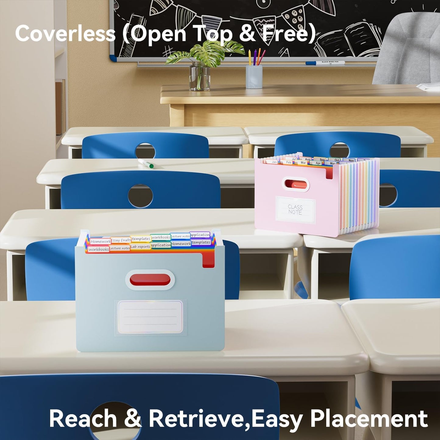 ThinkTex Accordion File Organizer, 12 - Pocket Expanding File Folders Upright & Open Top,for Paper Receipts, Bills&Taxes Organizer, Letter/A4 Size for School, Office, Home with tab-Pinkish Purple