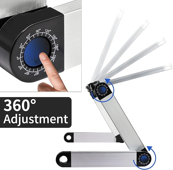 MNKXL Extra Large Book Stand Adjustable for Bed Sofa, Multifunctional Laptop Holder with Page Clips, Ergonomic Multi Heights Angles, Cooking Stands Heavy Textbook Portable, Black, 19.5 x 10 inches