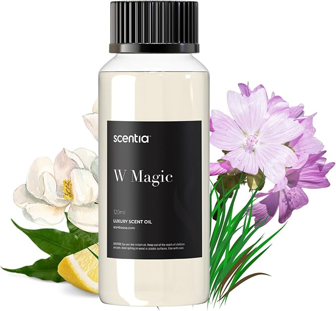 Scentia W Magic Hotel Diffuser Oil - 120 mL 4.06 fl oz - Aromatherapy Fragrance Inspired by 5-Star Hotels - Thanksgiving & Holiday Gift | Notes of Bergamot, Lemongrass, Jasmine