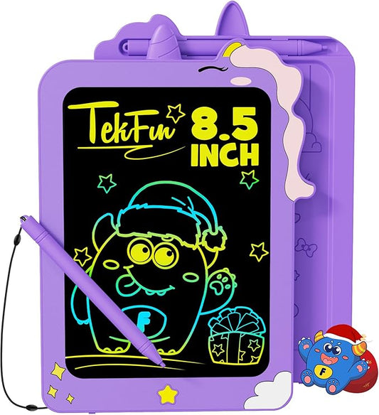 TEKFUN Birthday Gifts for Girls, 8.5inch Doodle Board, LCD Writing Tablet for Kids, Writing Pad Drawing Tablet, Travel Toys for 3 4 5 6 7 8 Year Old Boys Girls Birthday Christmas Gifts(Purple)