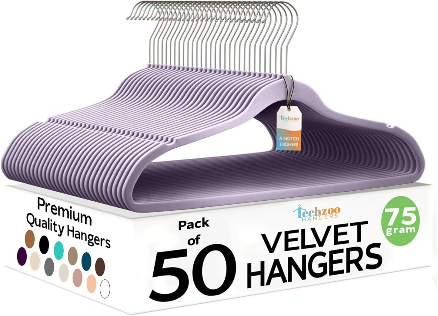 Premium Velvet Hangers 50 Pack Ultra Thin Non Slip Adult Felt Space Saving Suit Hanger for Closet Heavy Duty Coat Pants Jackets Dress Hangers 360° Swivel Hook Hold Upto 10 lbs Purple Hangers