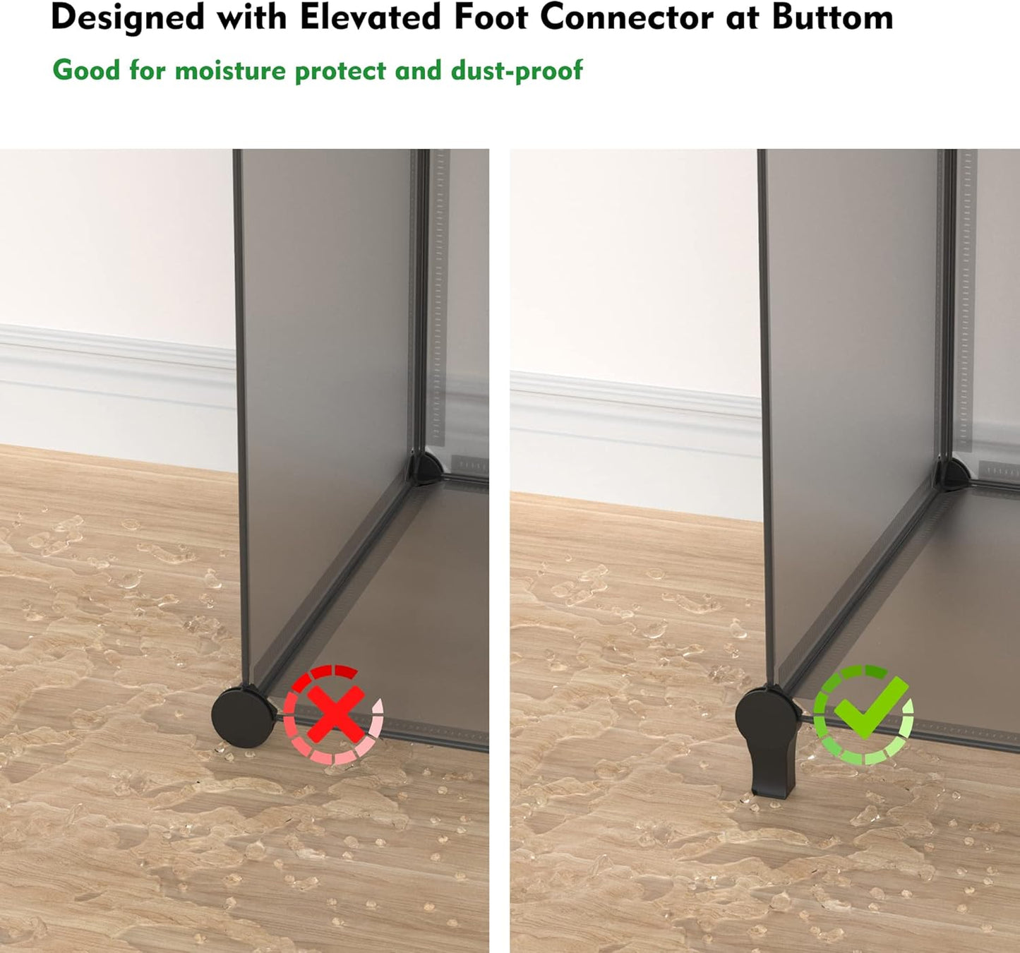 HOMIDEC Closet Organizers and Storage, 9 Cube Storage Organizer, Portable Closet Organizer Cubes Shelves for Clothes, Bedroom, Wardrobe, Kids Room, Bathroom, Grey