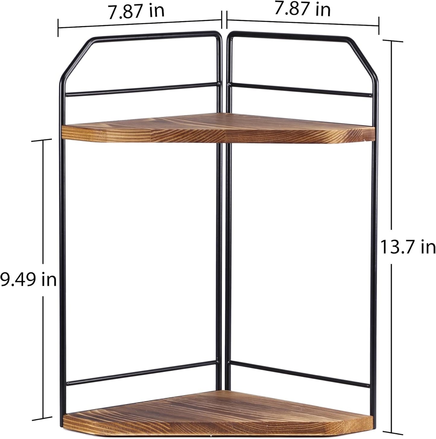 Corner Bathroom Counter Organizer - 2 Tier Wood Vanity Counter Shelf Perfume Skincare Holder, Countertop Corner Shelf Organizer for Bathroom, Kitchen, Brown