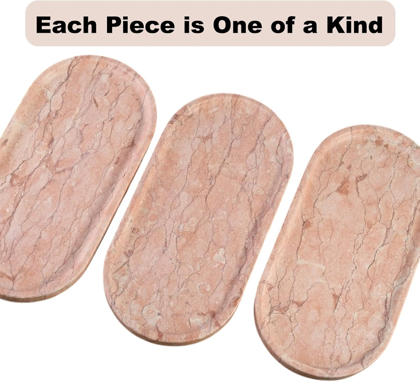 Koville Norway Natural Marble Tray, 12"x6" Vanity Decorative Tray for Countertop Organizer, Catchall for Perfume, Candles, Jewelry Dish