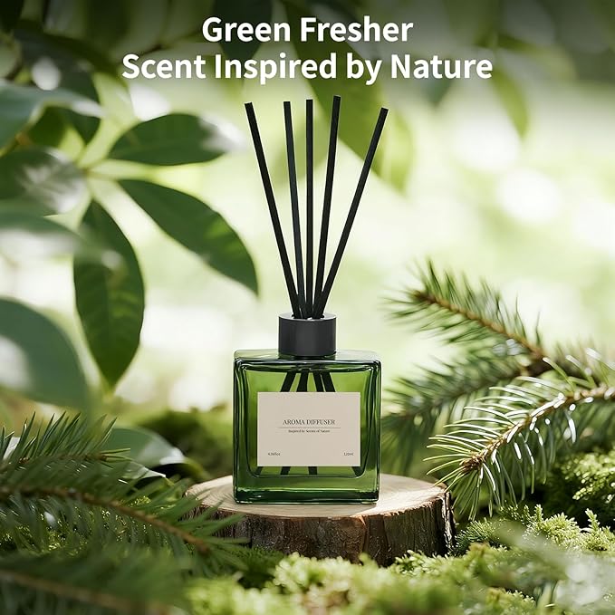 Reed Diffuser, 4 oz Rose Scent Diffuser with 7 Sticks, Long Lasting Reed diffusers for Home, Elegant Fragrance for Bathroom Bedroom Office Decor, Air Fresh