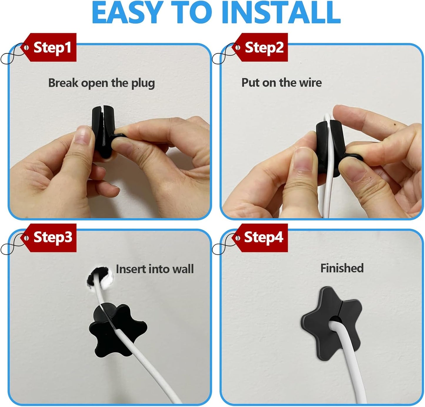 Starlink Cable Routing kit for 5/8" Wall Hole, Starlink Cable Pass Through Grommet,Starlink Rubber Wall Grommet for Starlink ethernet Cable Grommet (Black,4PCS)
