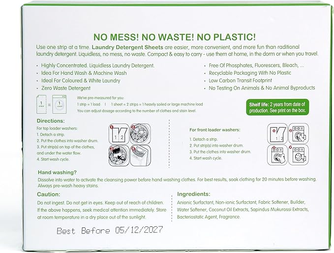 Suds Life Laundry Detergent Sheets (60 Sheets) Ocean Breeze, Lavender, Rainforest - Portable, Concentrated Laundry Detergent (Up to120 Loads) (Rainforest)