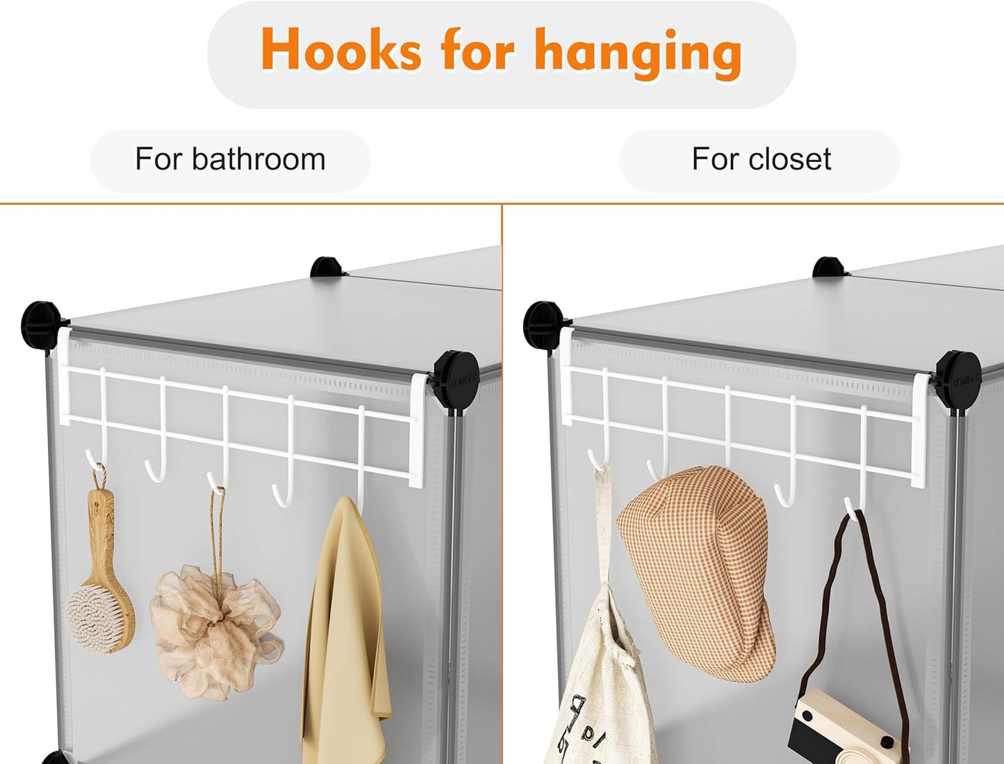 HOMIDEC 6 Light Grey Cube Storage Organizer, Modular Storage Shelf with Hammer, Cube Storage Bin Cabinet Closet Bookshelf for Living Room, Bedroom, Office, Each Cubes Size 11.8 x 11.8 inch