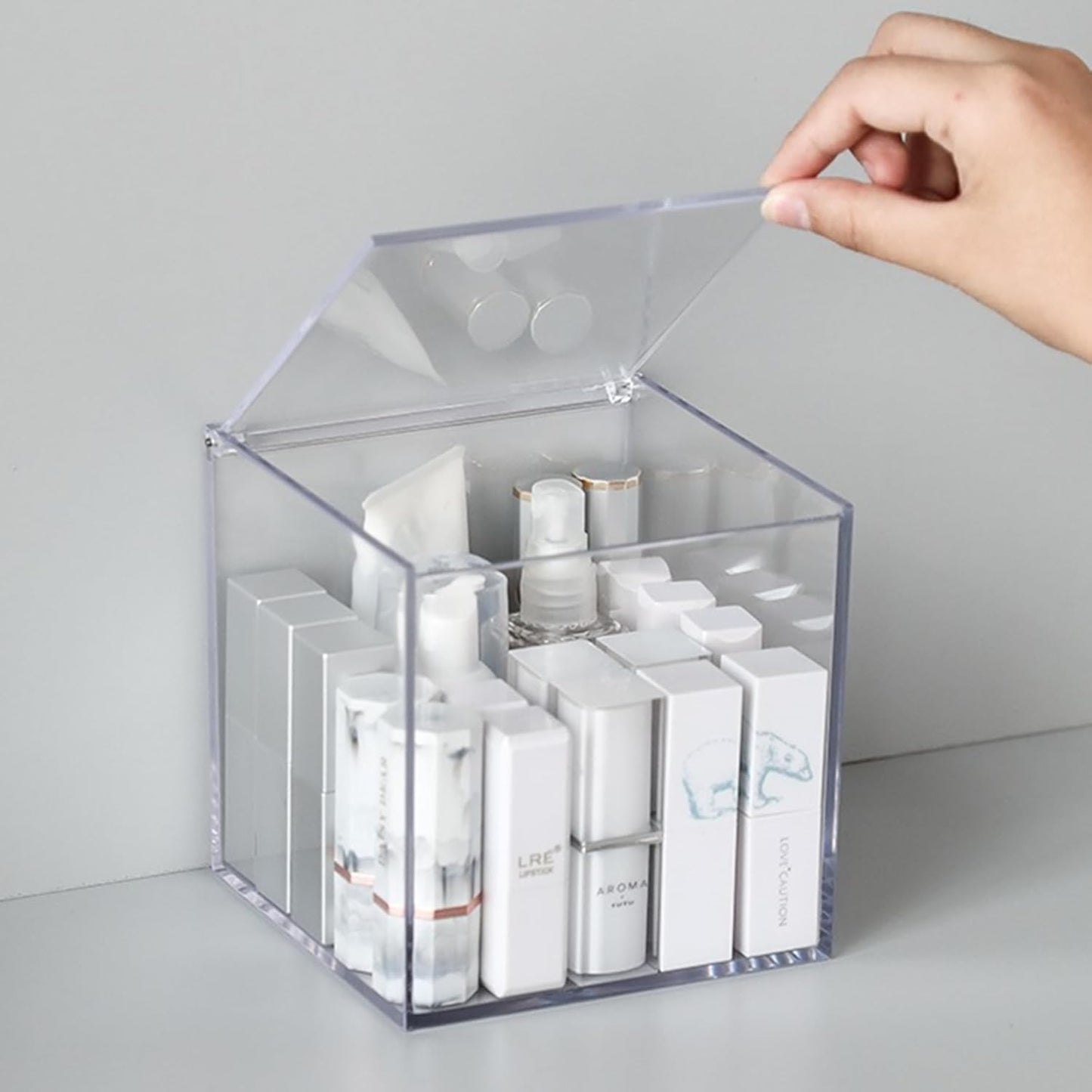 KissYou Acrylic Box with Lid Coffee Pod Holder Organizers Storage Contanier Clear Box for House and Office Transparent Case