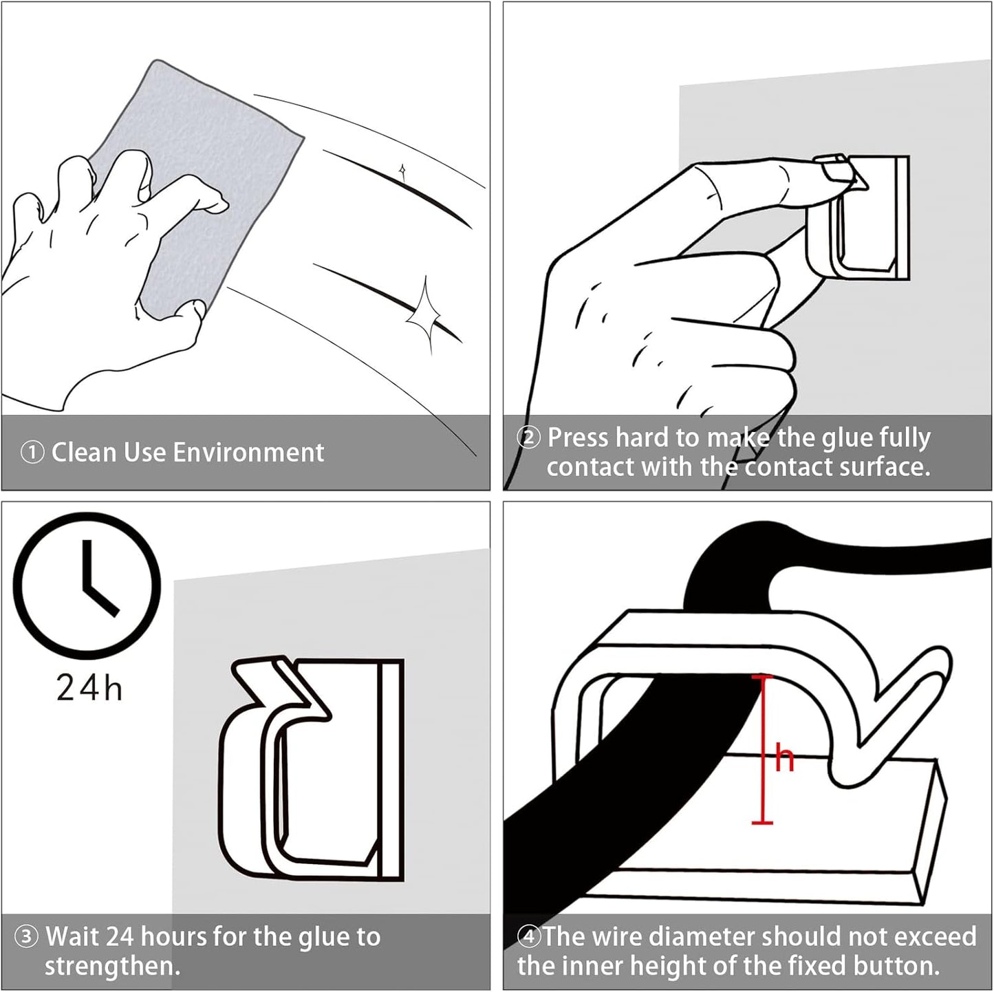 XHF 3/4” Adhesive Cable Wire Clips White 120pcs, Cable Staples Outdoor Cable Management Wire Organizer Cord Holder for Under Desk, Car, Wall, TV PC Ethernet Cable