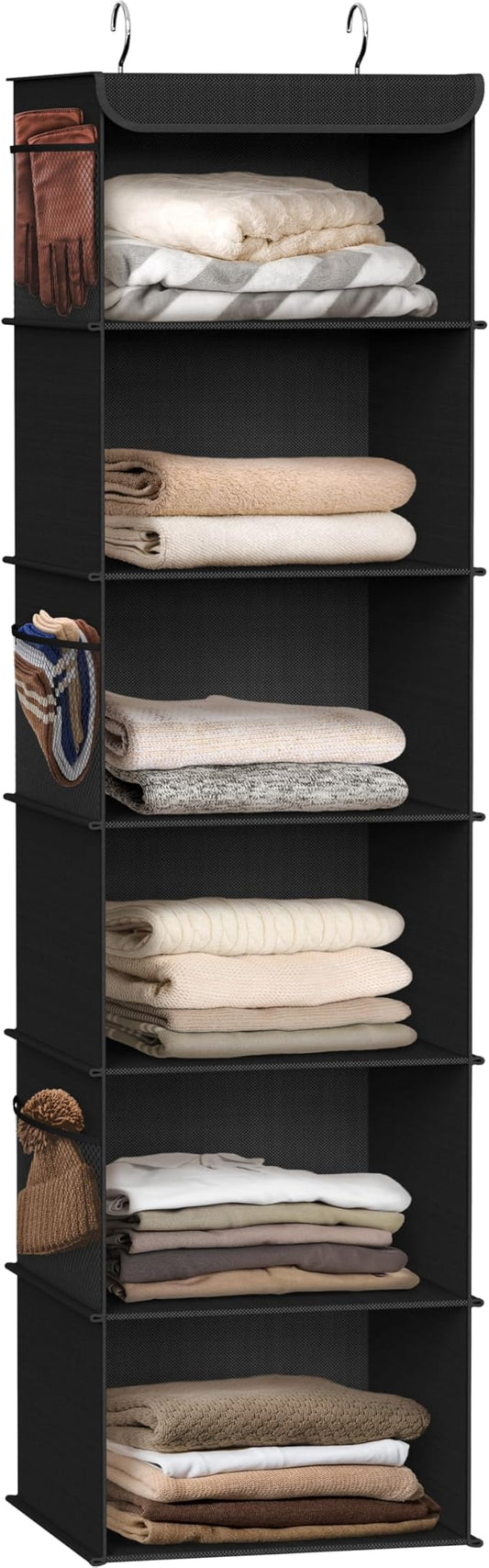 Simple Houseware 6 Shelf Hanging Closet Organizer, Black