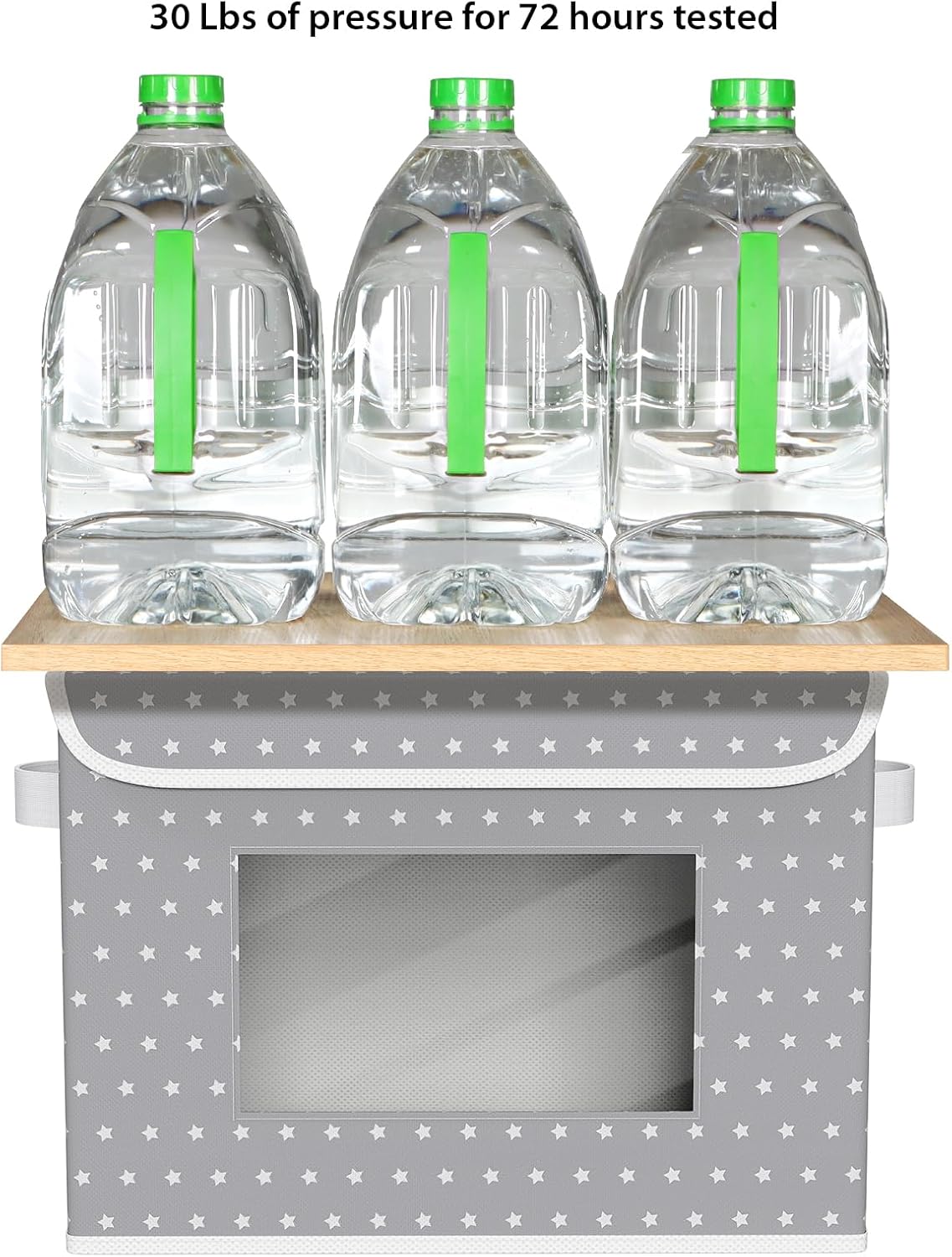 Univivi Fabric Foldable Storage Boxes [4-Pack] Large Collapsible Stackable Storage Bins with Lids, Closet Organizers and Storage Cube Basket for Home, Office, Bedroom (Gray Star, 17”x 12” x 12”)