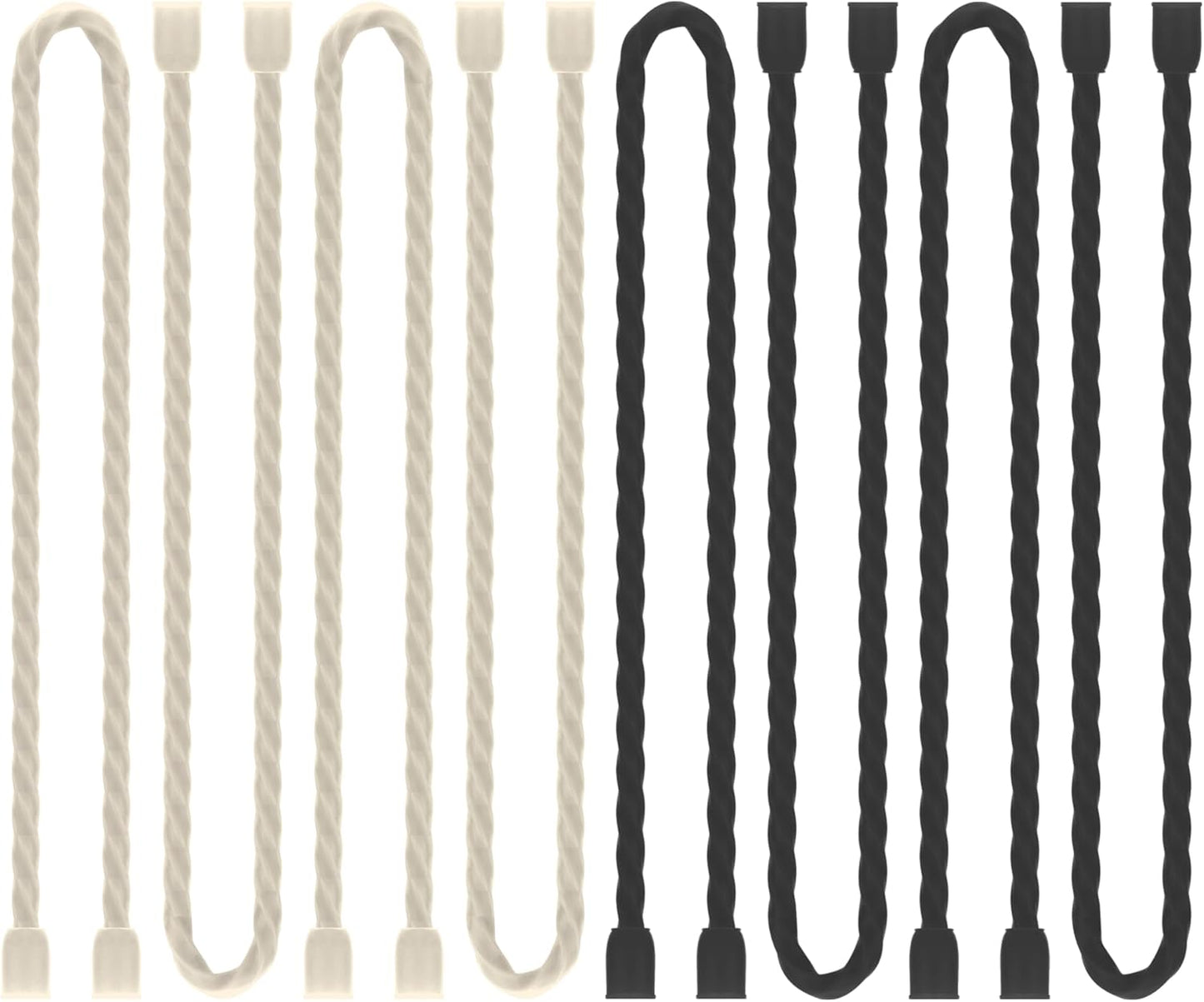 8PCS Silicone Cable Ties 12 Inch Reusable Twist Ties Steel-Core Cable Tie Straps Organizer All Purpose Bendable Cord Tie for Indoor Outdoor Bundling Holding Securing and Wrapping (Black White)