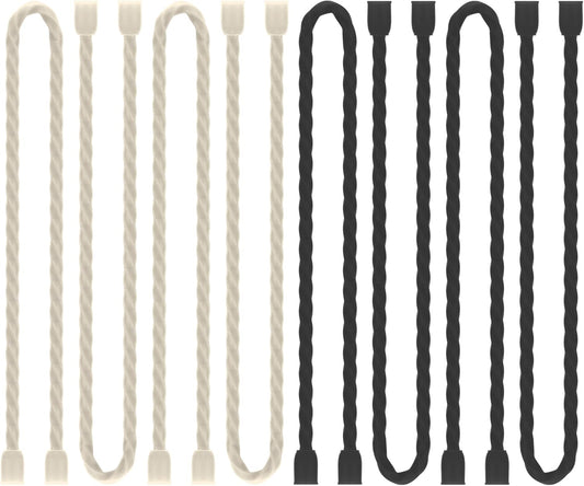 8PCS Silicone Cable Ties 12 Inch Reusable Twist Ties Steel-Core Cable Tie Straps Organizer All Purpose Bendable Cord Tie for Indoor Outdoor Bundling Holding Securing and Wrapping (Black White)