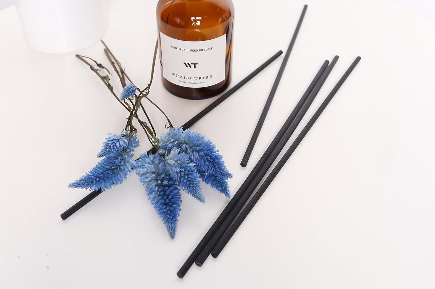 WEALD TRIBE Reed Diffuser Set for Bathroom Air Fresheners, Oil Diffuser Sticks | Sage & Sea Salt Scent 4.0 fl oz Home Fragrance with Sticks Defusers | House Bedroom Office Shelf Decor