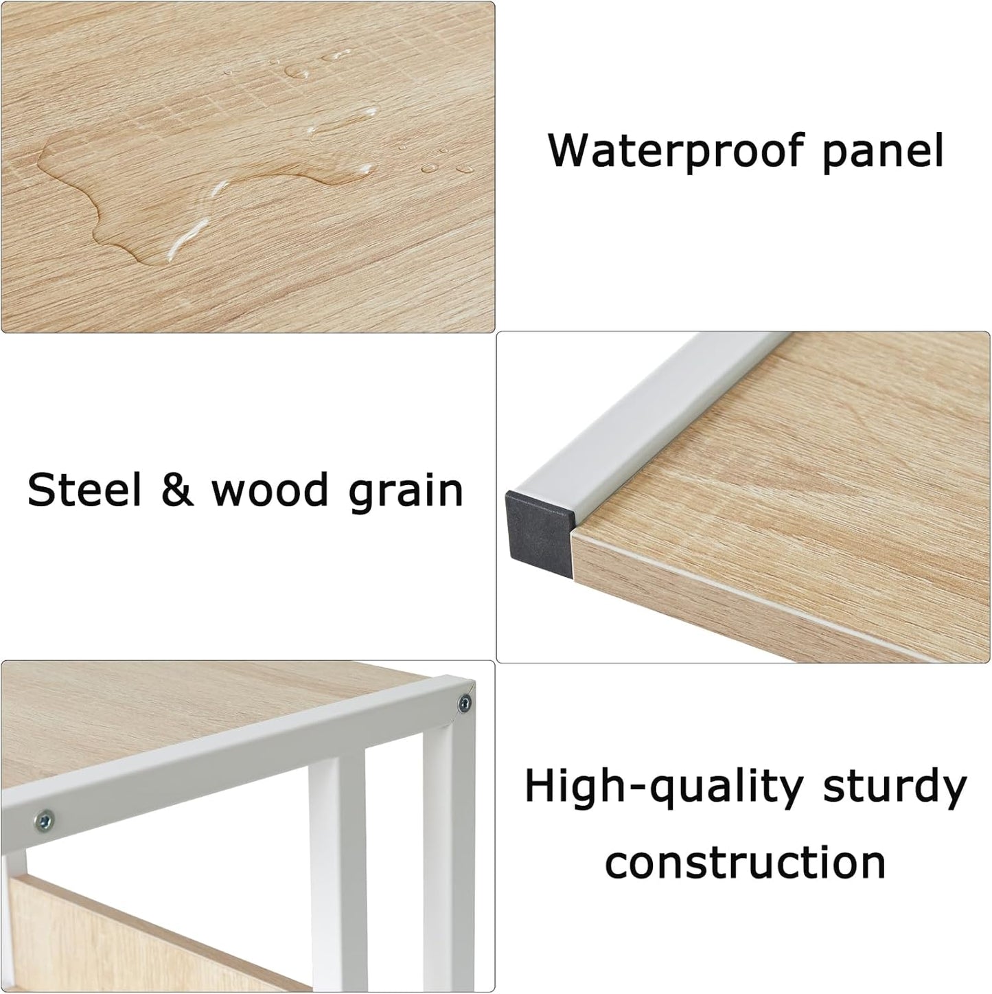 IBUYKE Under Desk Printer Stand, 2-Tier, Mobile Home Desktop Organizer Shelf with 4 Wheels, for Printer, Fax, Home Office Use, Light Wood UTLJ007R