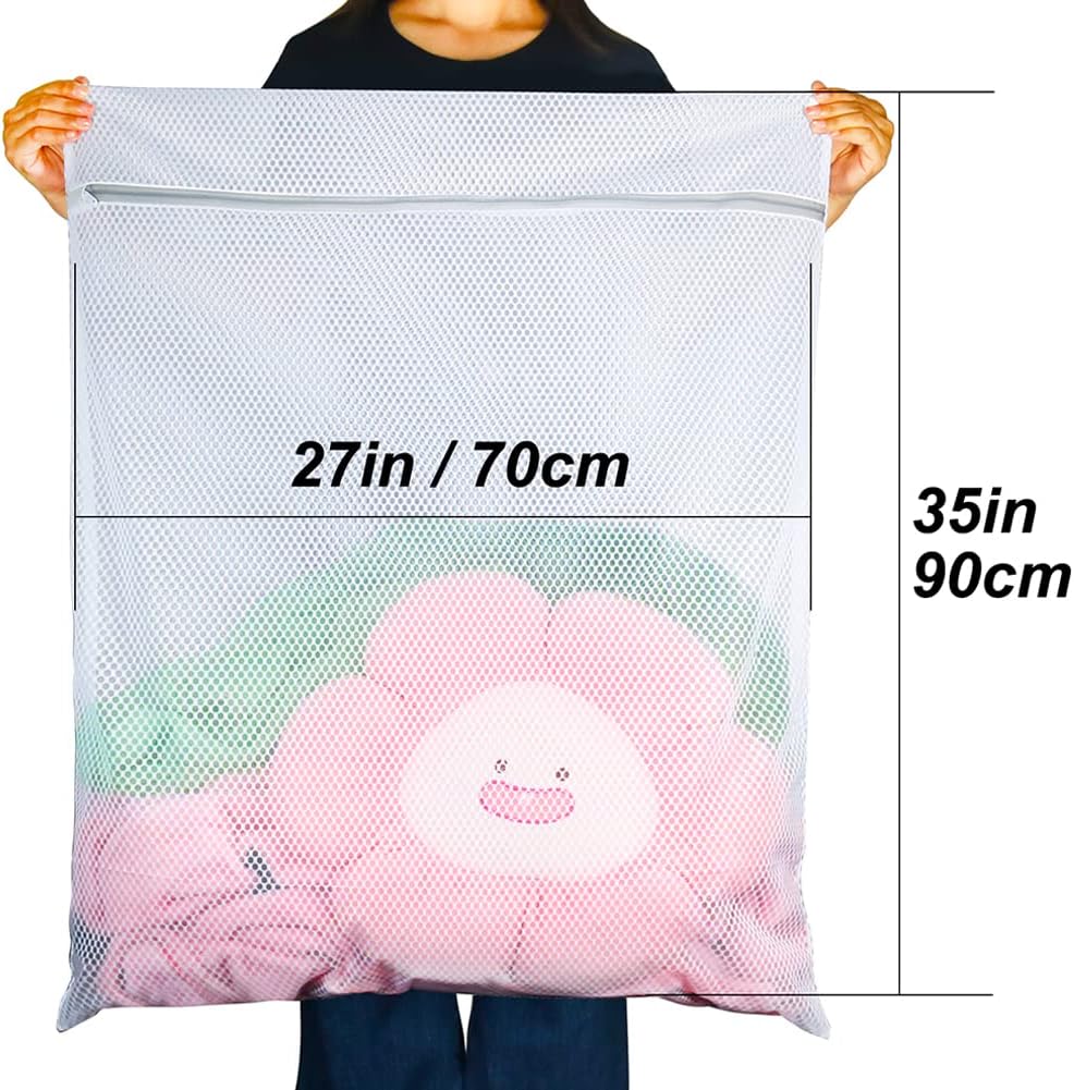 Vivifying Extra Large Mesh Laundry Bag, 2 Pack XXL Oversize Honeycomb Mesh Wash Bags for Washing Machine, Coats, Stuffed Toys, Blanket, Bedding, Sweater, Delicates Clothes (27 x 35 Inches)