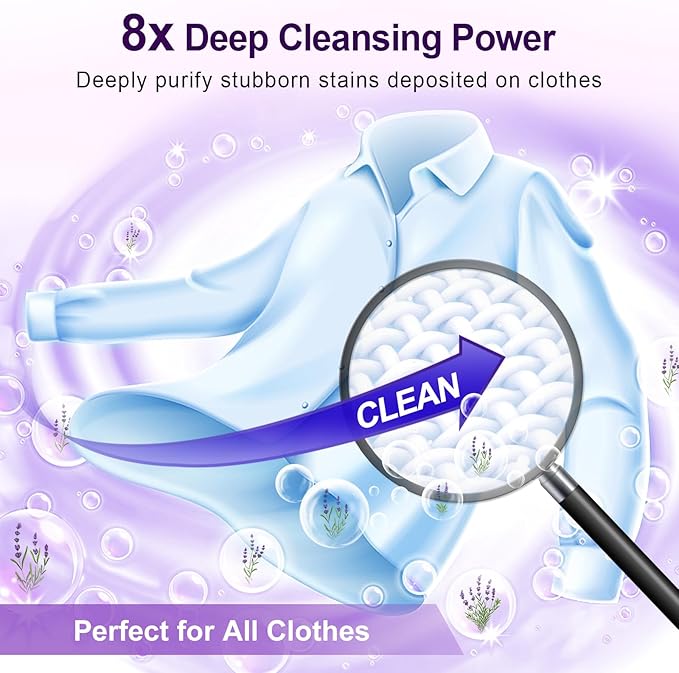 Laundry Detergent Sheets, 200 Loads Lavender Scent Hypoallergenic Eco-Friendly, Biodegradable Plastic Free Liquidless Laundry Sheets Suitable for Sensitive Skin