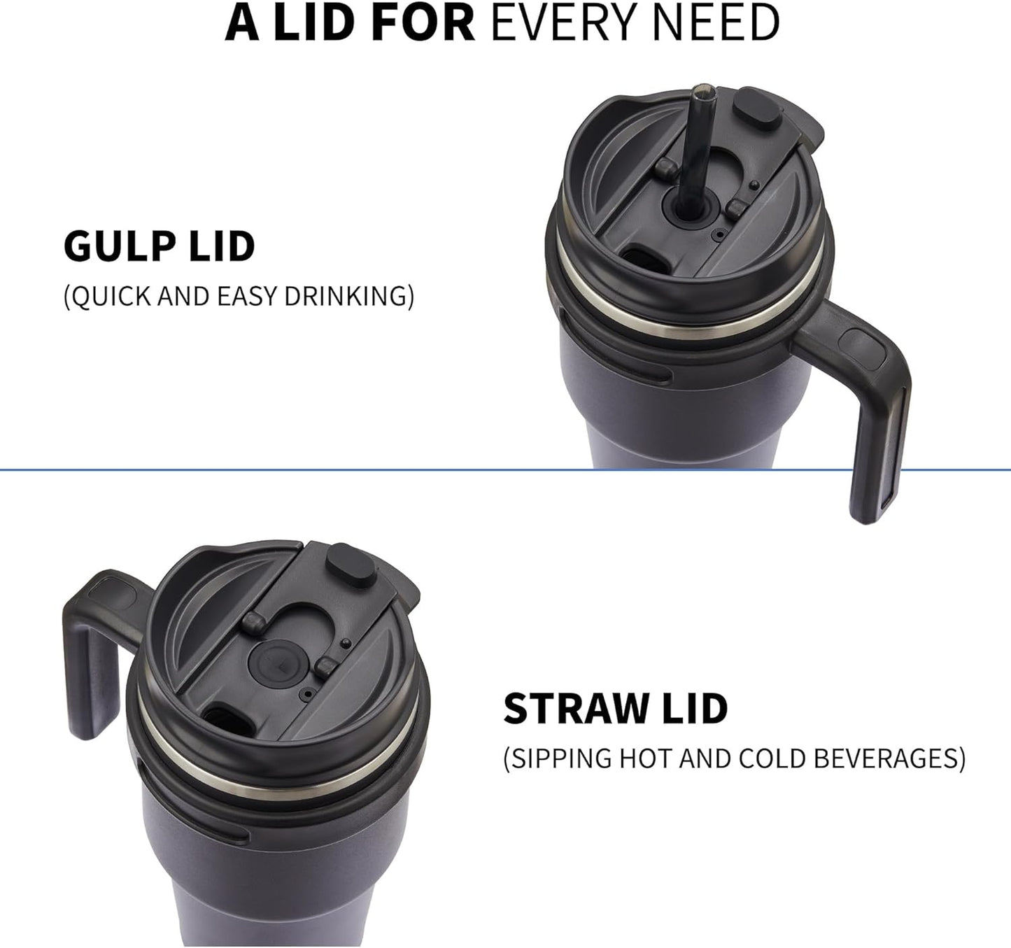 ALOUFEA 20 oz Insulated Coffee Mug Tumbler with Handle, Stainless Steel Travel Mug Tumbler with Lid and Straw,Double Wall Vacuum Leak Proof Ice Coffee Thermal Cup, Meadow