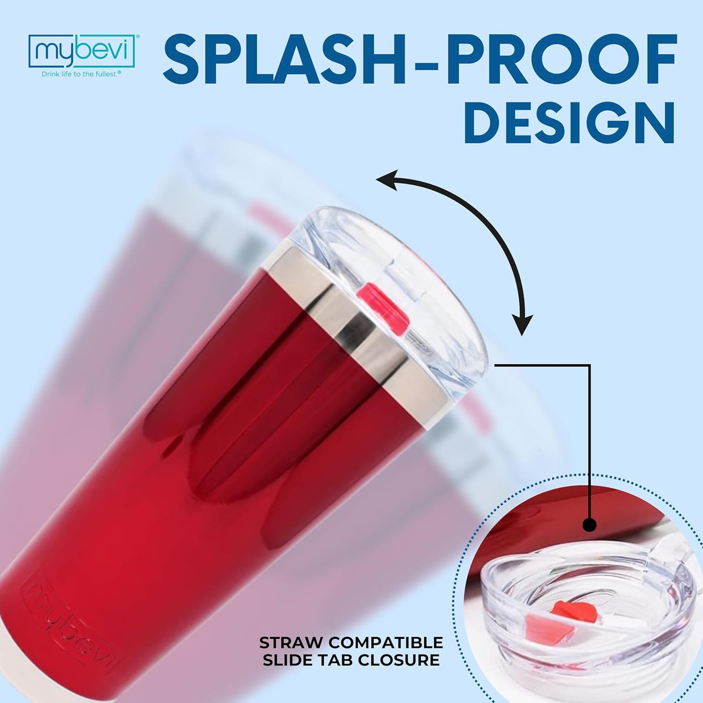 Classic Premium Stainless Steel Tumbler with 12-Hour Temperature Control, Tritan Lid, and BPA-Free Construction | Red Mirror, 26 oz