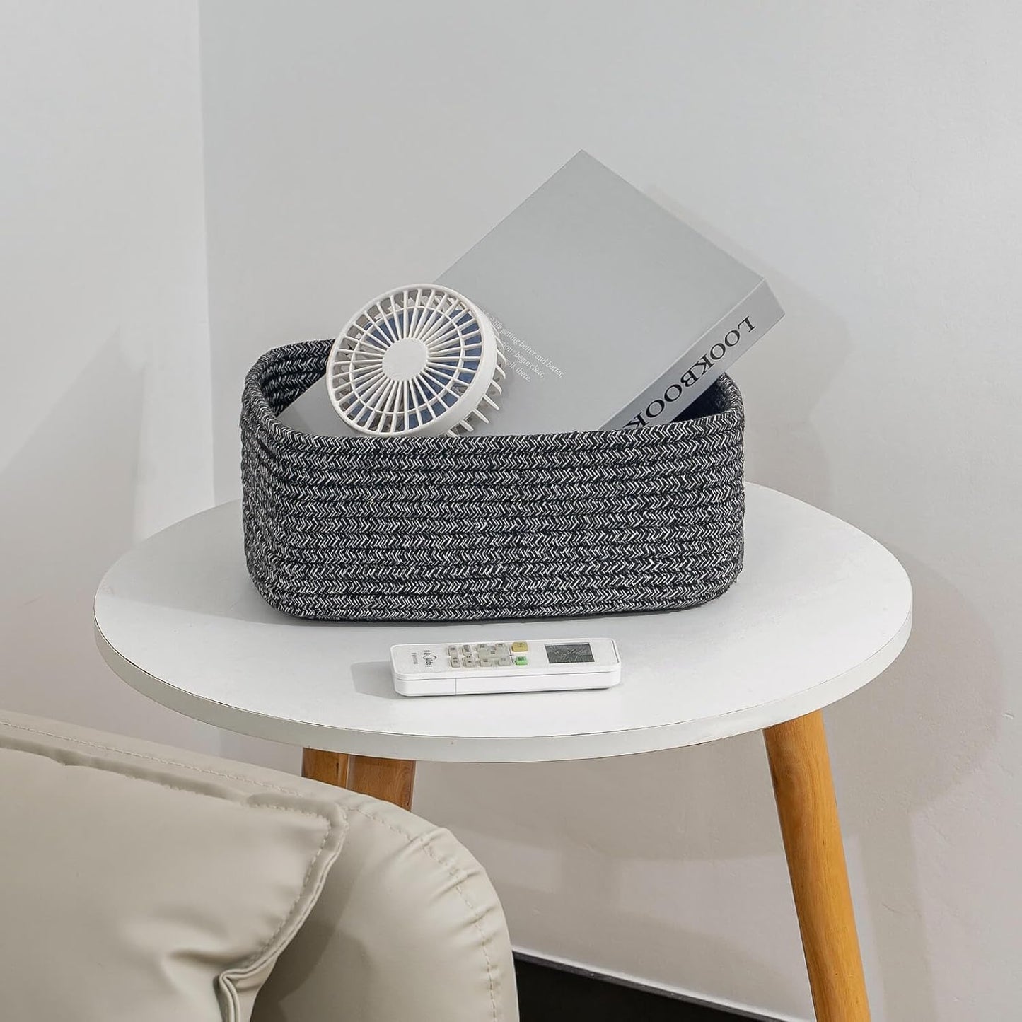 CubesLand Mixed Black Baskets Bins for Organizing,Small Woven Storage Baskets for Shelves,Cute Closet Cube Bins Set 2,Baby Nursery Cube Organizer Toys Basket Bin,Home Decor Organization Bins