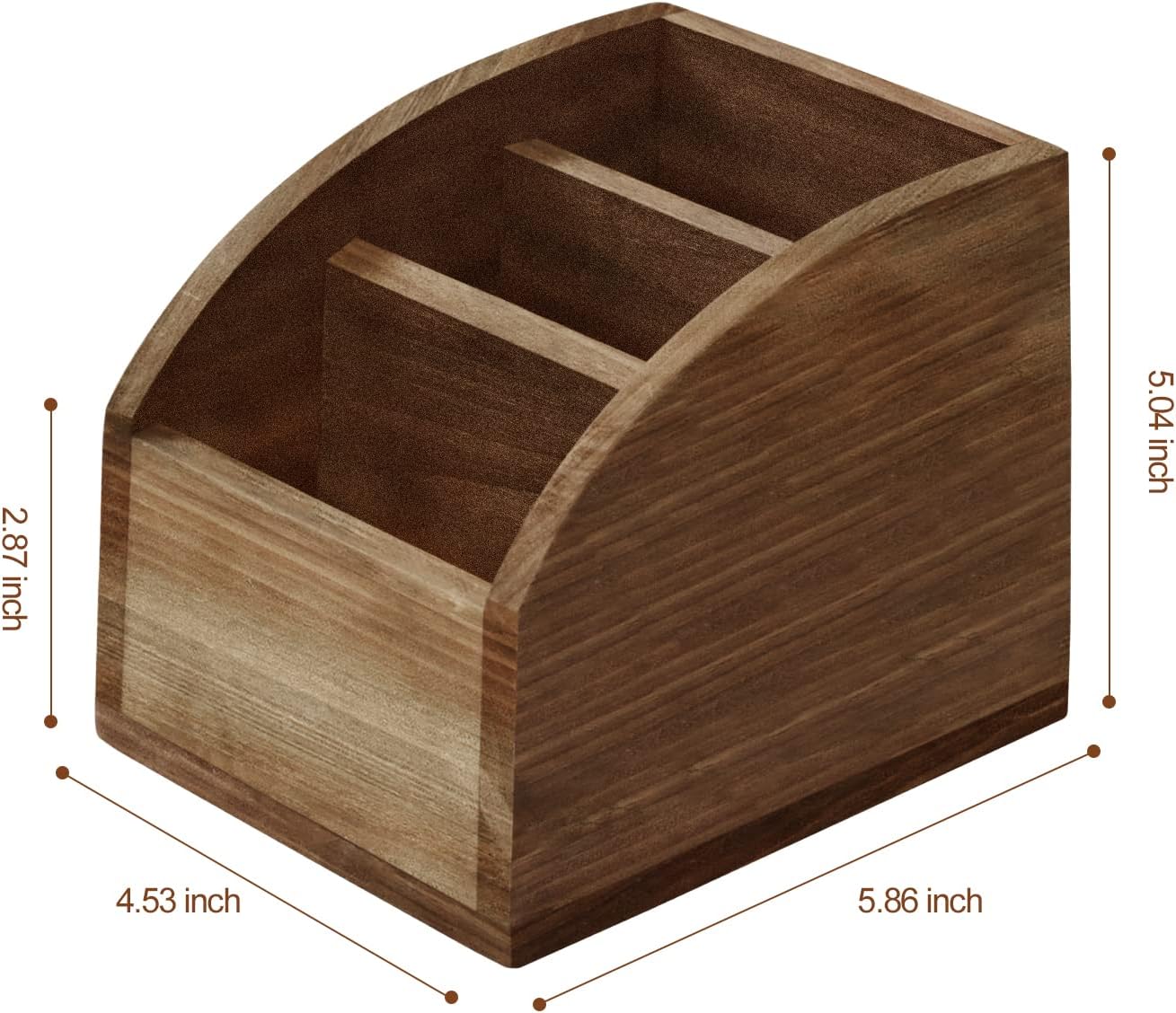 BONNY DODO Remote Control Holders Organizer Box for Table Small Solid Wooden Desk Farmhouse Home Decor Caddy Basket Store Tv Remote for Media Player,Pencil,Glassees&Office Supplies (Brown, S)