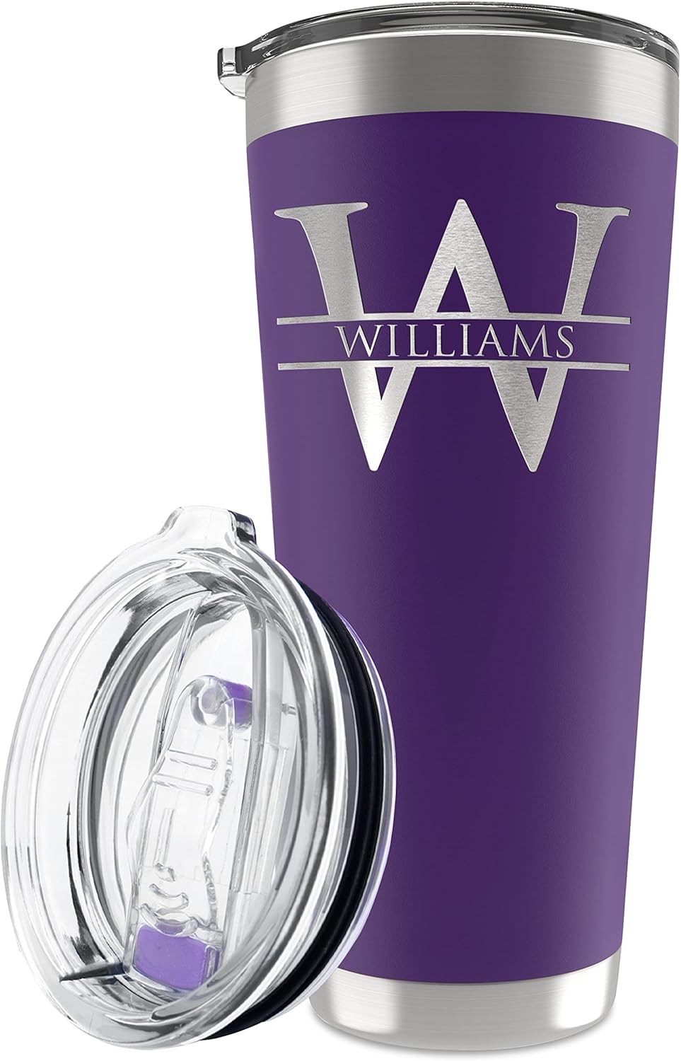 Be Burgundy Personalized Tumbler with Engraved Name - 12 Designs, 30 Oz Coffee Tumbler with Slider Lid, Purple, Double Wall Insulated - Gift for Women, Mom, Personalized Birthday Gift for Her