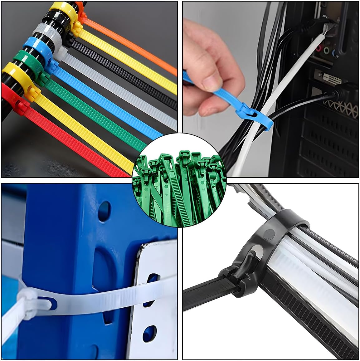 50 Pack 12 Inch Heavy Duty Reusable Zip Ties Green – UV Resistant, 55 LBS Tensile Strength, Weatherproof Cable Ties for Outdoor, Industrial, and Harsh Environments