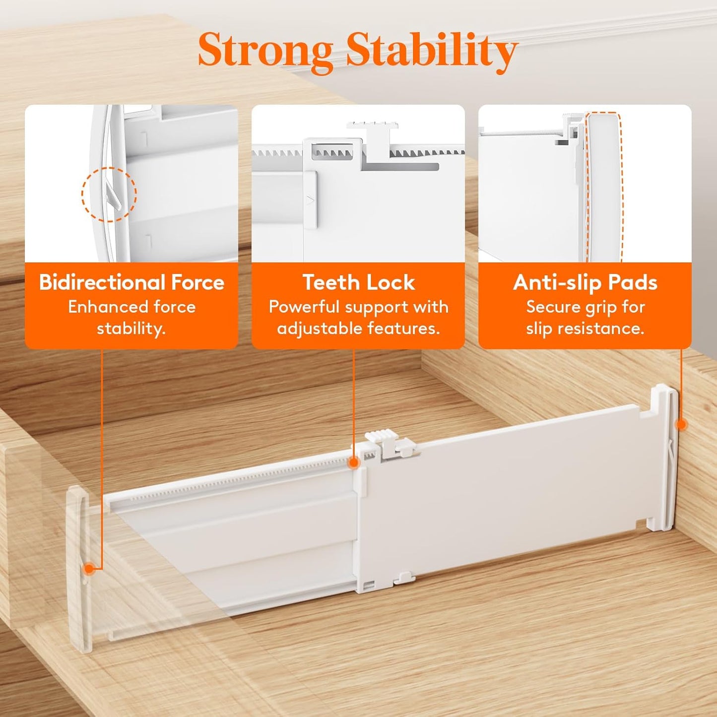 Lifewit 16 Pack Drawer Dividers 4" High, 10.5-16.5" Dresser Drawer Divider, Adjustable Drawer Organizers for Clothes, Plastic Drawers Separators for Dresser, Bedroom, Bathroom, Kitchen, Office