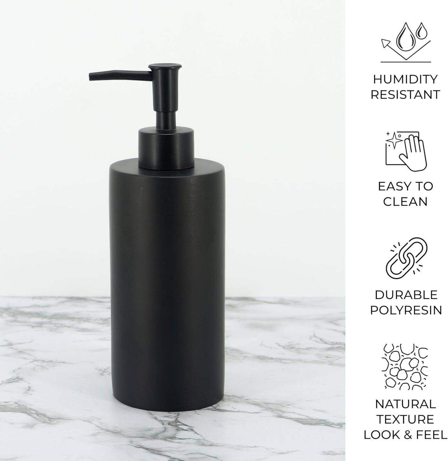 ZCCZ Bathroom Accessory Set, 4 Pcs Matte Black Bathroom Vanity Countertop Bathroom Décor Sets Accessories with Soap Dispenser, Toothbrush Holder Set, Tumbler, Soap Dish