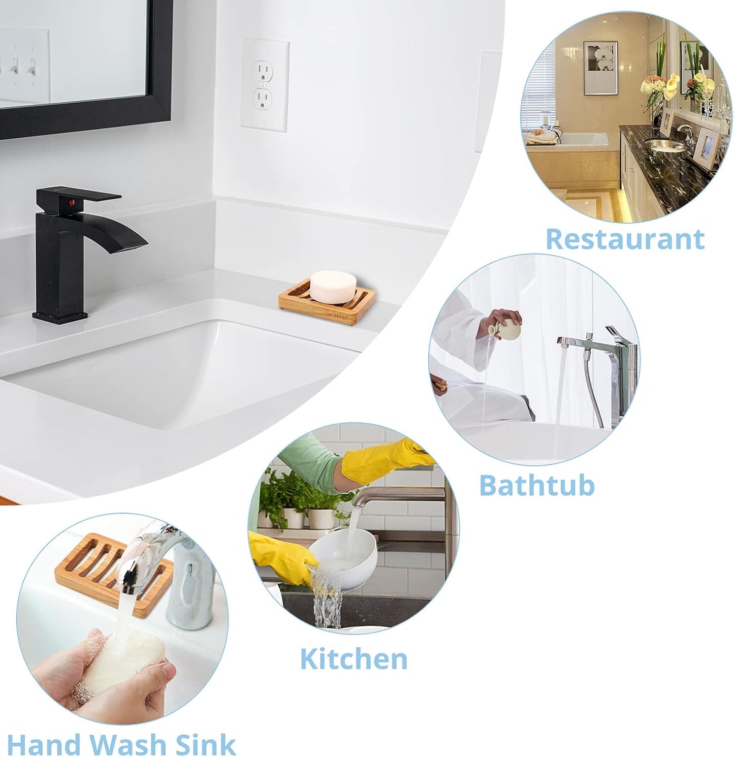 Slotted Bar Soap Holder Teak Wood by HTB, Kitchen Wooden Sponge Holder, Self Draining Soap Dish for Shower, Sink, Bathroom, Bathtub, RV