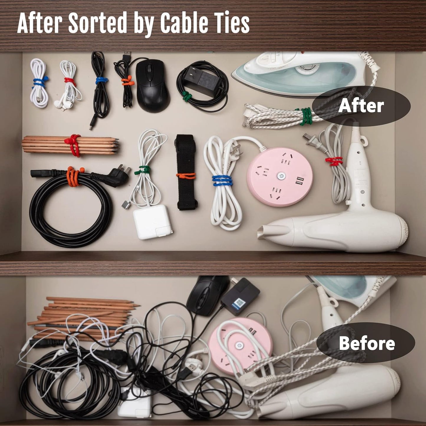 8PCS Silicone Cable Ties 18 Inch Reusable Twist Ties Steel-Core Cable Tie Straps Organizer All Purpose Bendable Cord Tie for Indoor Outdoor Bundling Holding Securing and Wrapping (Black White)