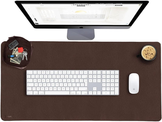 ELIZO Genuine Leather Desk Pad Leather Desk Mat (Hickory, 31x15.6 Single Layer)