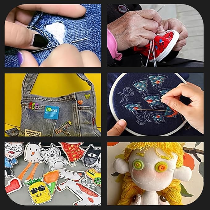 37PCS Sewing Tool Set, Needles Thread Hand Repair Tools, Portable DIY Hand Made Craft Set, Sewing Working Kit for Beginners, Professional DIY Lovers (1SET)