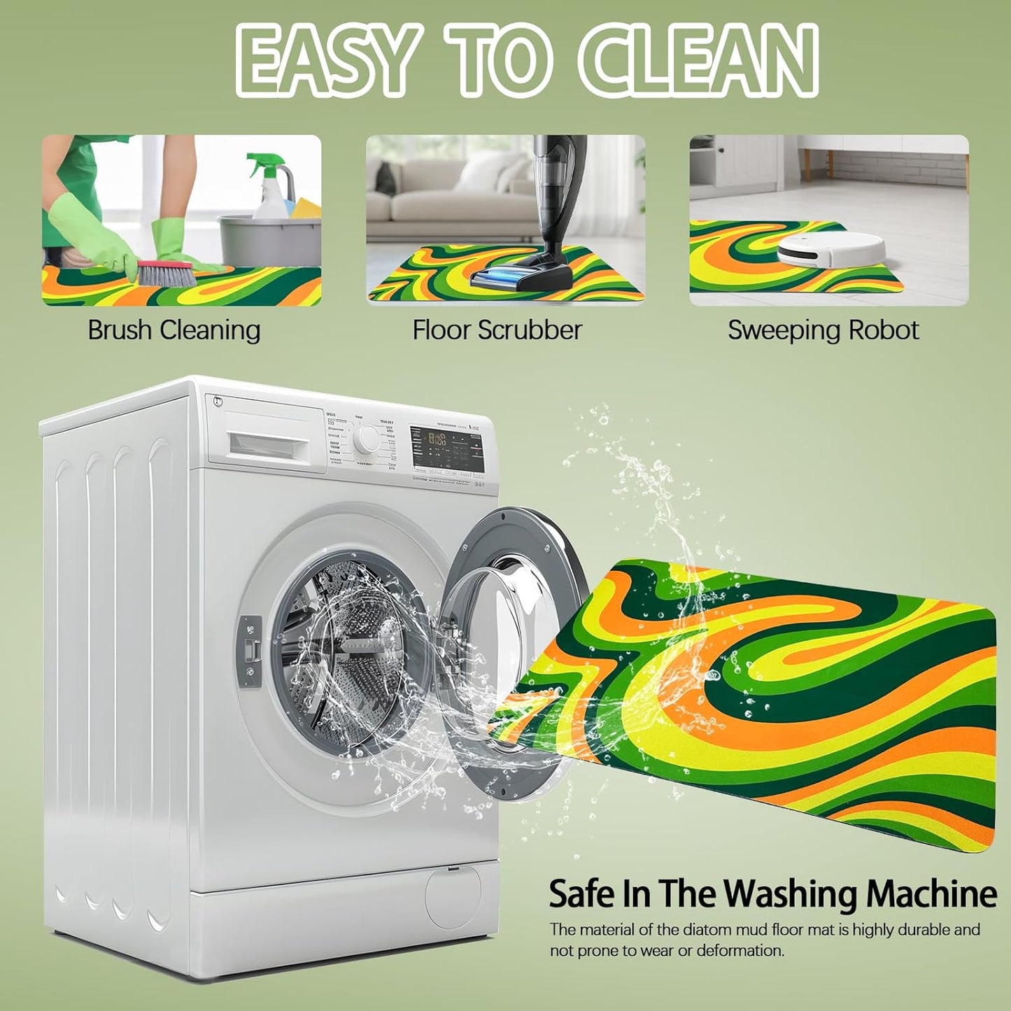 Large stone kitchen countertop drying mat, instant drying stone mat, foldable water-absorbent diatomaceous earth drying mat for kitchen plates, cups, (Geometry, 24*16)