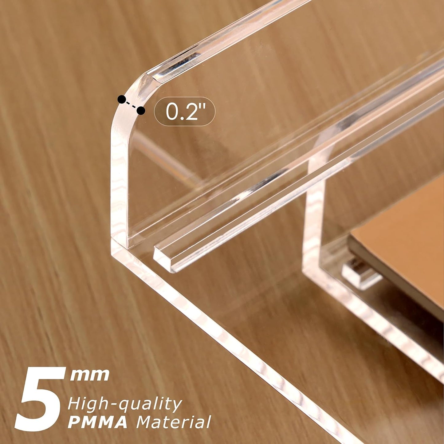 SANRUI 2 Tier Acrylic Stackable Paper Letter Tray, Vertical A4 File Desk Organizer and Accessories Sorter Tray, Clear Workspace Office Supplies Organizers, 12inx9.25inx3.42in