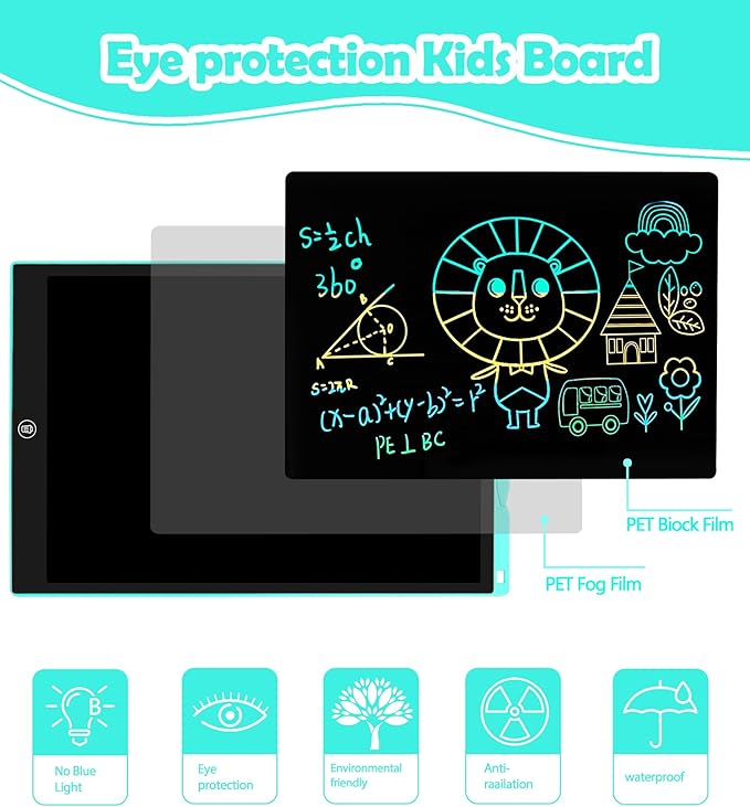 LCD Writing Tablet Doodle Board, 15 inch Colorful Drawing Tablet Writing Pad for Kids, Electronic Erasable Learning Educational Girls Gifts Toys for 3 4 5 6 7 Year Old Girls Boys