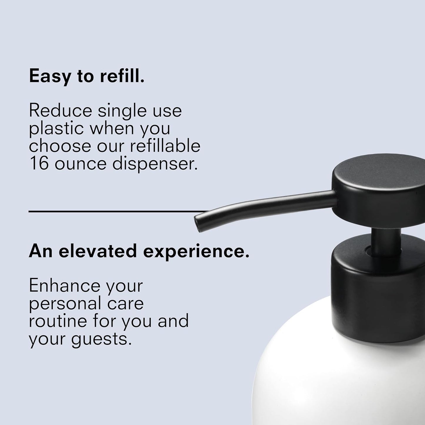 Public Goods Ceramic Hand Soap Dispenser Pump for Bathroom and Kitchen | Liquid Hand Soap Refill Bottle | Made Stoneware and Black Stainless Steel | 16 Oz Dispenser