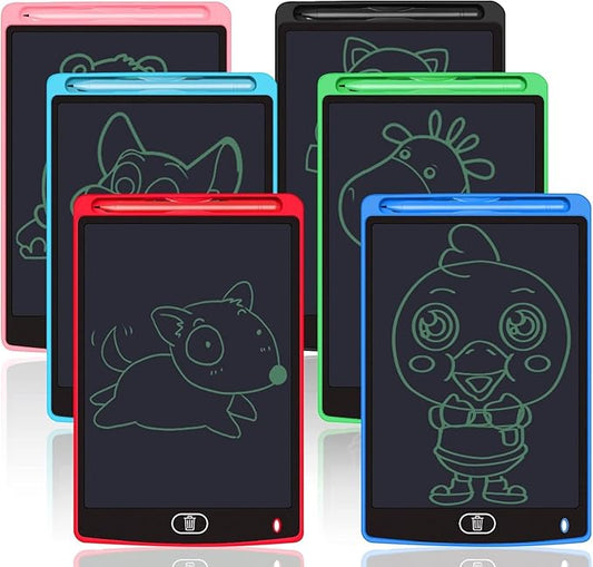 6 Pack LCD Writing Tablets for Kids, 8.5 Inch, Toddler Toys Birthday Gifts for Ages 3-8 Boys Girls, Colorful Doodle Board Drawing Tablet for Learning and Education (Six Colors Available)