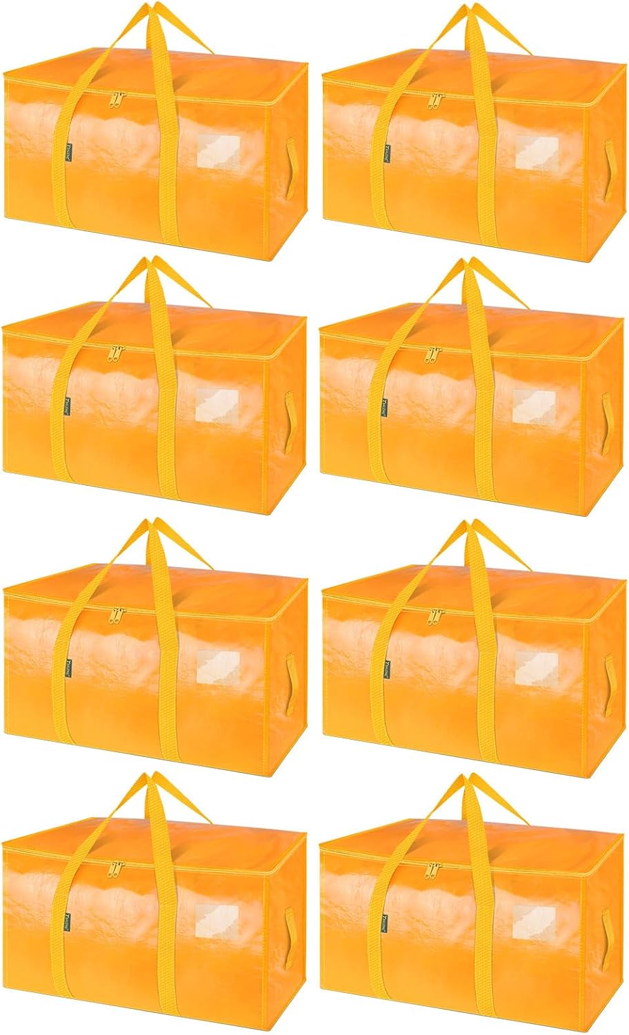 BALEINE 8-Pack Oversized Moving Bags with Reinforced Handles, Heavy-Duty Storage Tote for Clothes, Moving Supplies (Light Yellow, 8-Pack)