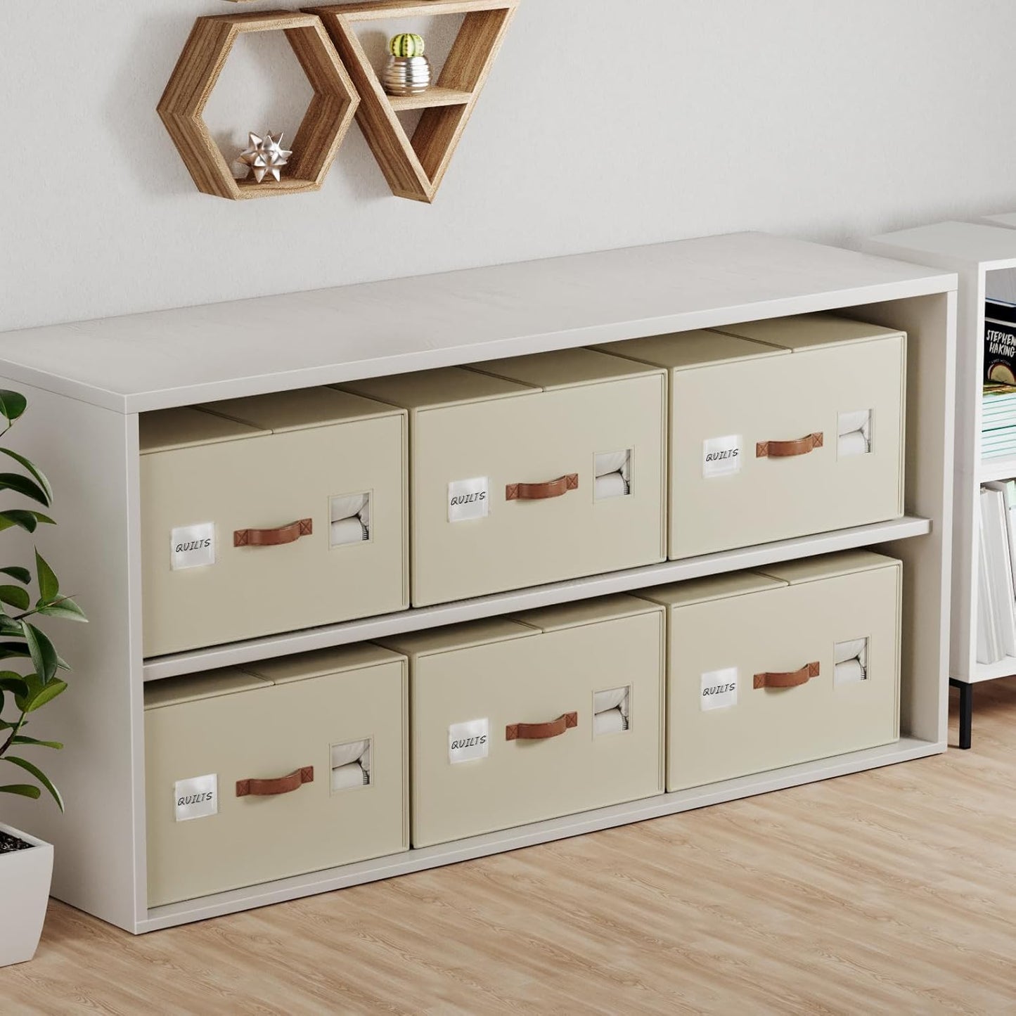 2 Pack Large Blankets Storage Bags, king&queen size comforter Organizers with Reinforced Walls ，Foldable 21"x18"x11" Space-Saving Design for Bedding Storage & sheet storage