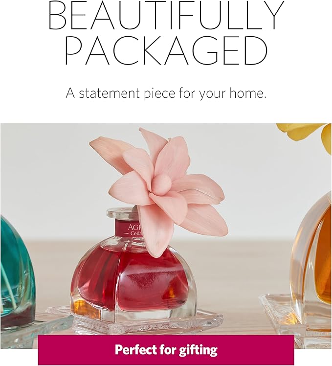 AGRARIA AirEssence & PetiteEssence Flower and Reed Diffuser Set, Luxury Home Fragrance Set, Scented Oil Reed Diffuser Gift for All Occasions