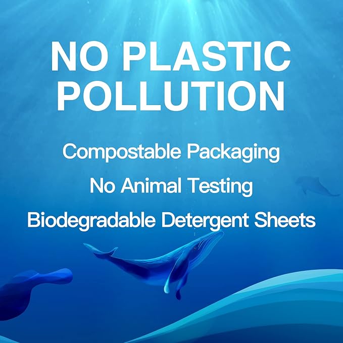 Laundry Detergent Sheets, 200 Count, Fragrance Free, Unscented, Eco-Friendly, Hypoallergenic, Biodegradable, Plastic Free, Liquidless, Suitable for Sensitive Skin