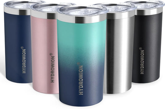 HYDROWION Triple-Insulated Tumblers - Stainless Steel with Lid and Straw, 12 oz Water Bottle, Stainless Steel Cups, Coffee Travel Mug for Home & Office Green-Blue Gradient