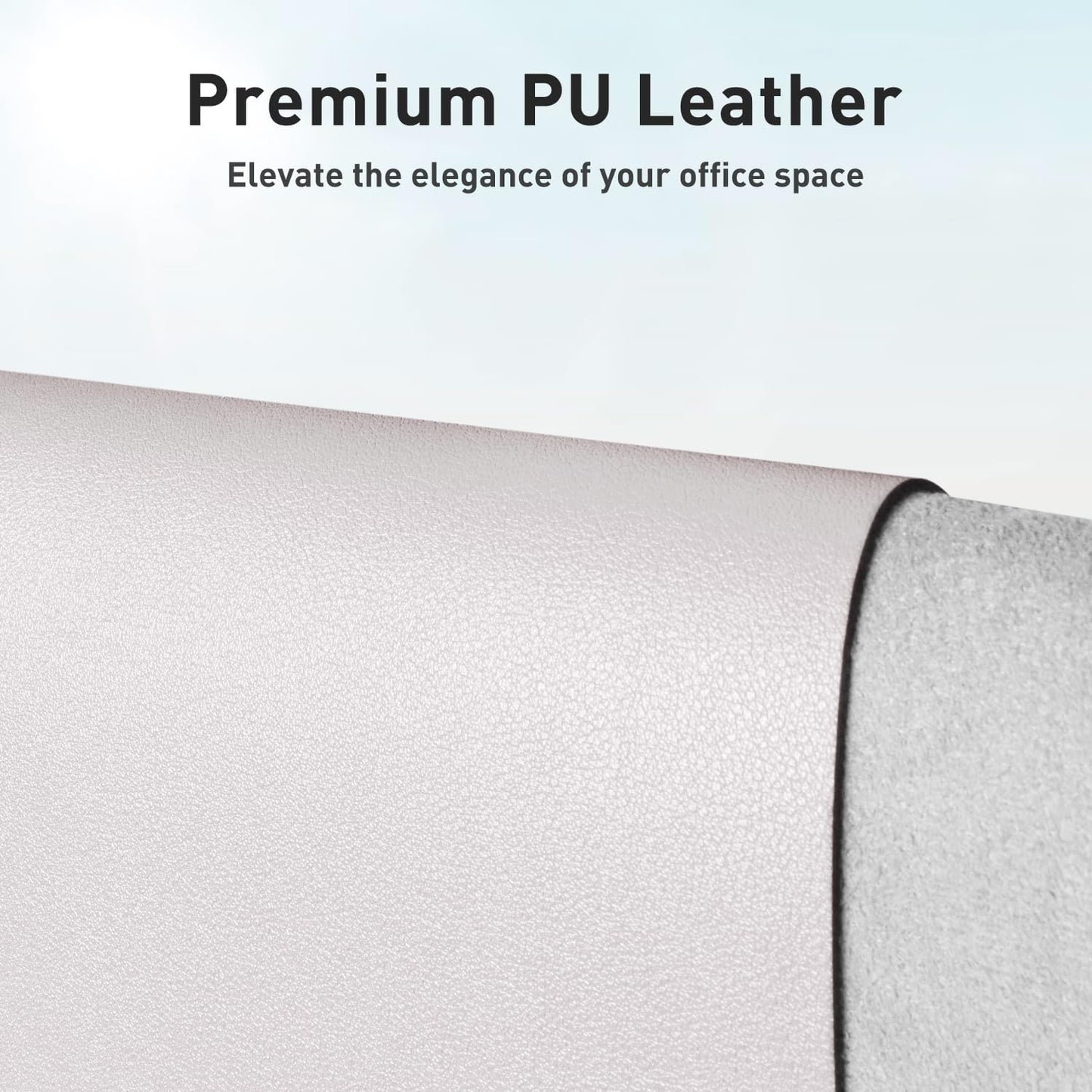Aothia Faux Leather Desk Mat – Large Mouse Pad, Non-Slip PU Leather Blotter, Waterproof Writing Surface for Office and Home (Pale Lavender White, 47.2" x 23.6")